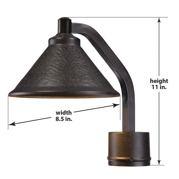 Kirkham One-Light LED Outdoor Post Mount in Aspen Bronze with Metal Shade, image 2