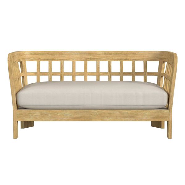 Monhegan Natural and White Outdoor Loveseat, image 3
