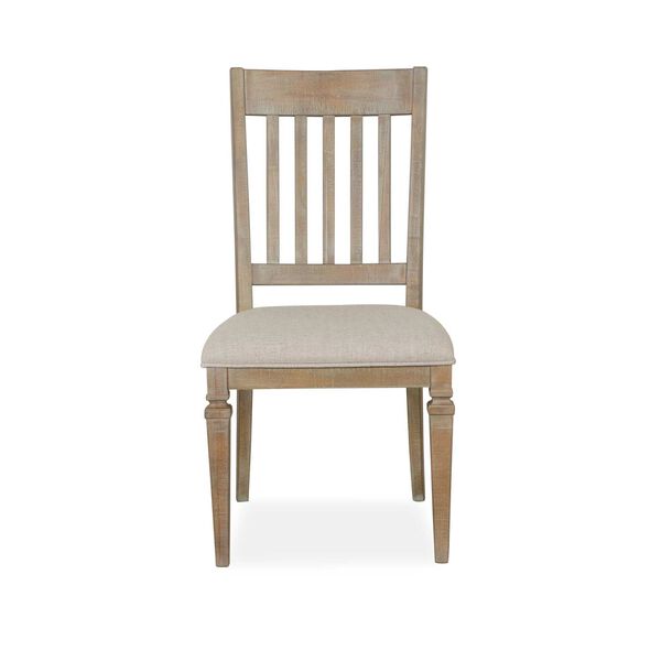 Lancaster Weathered Bronze Wood Dining Side Chair with Upholstered Seat, image 1