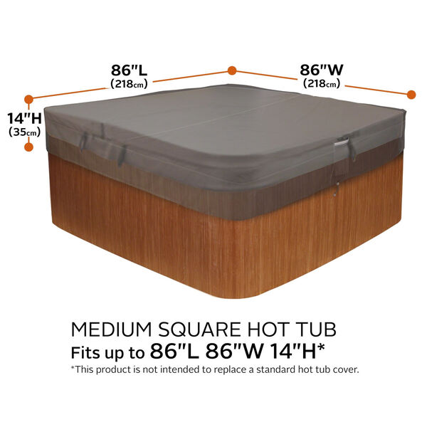 Maple Dark Taupe 86-Inch Square Hot Tub Cover, image 4