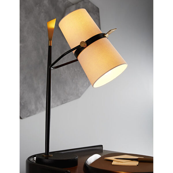 Yasmin Antique Black 28-Inch Two-Light Table Lamp, image 2