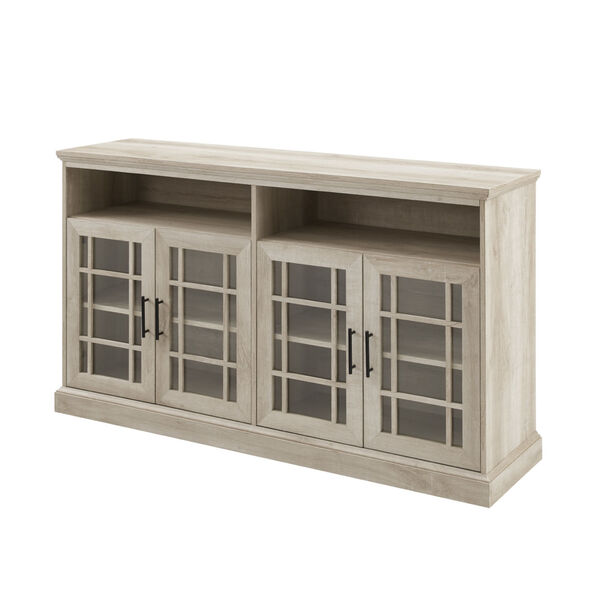 Classic White Oak TV Console with Glass Door, image 4