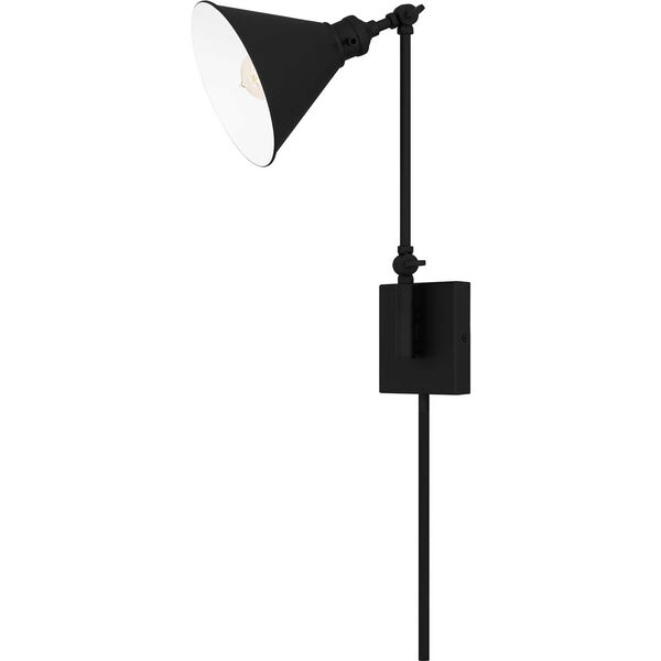 Potmore Matte Black One-Light Wall Sconce, image 1