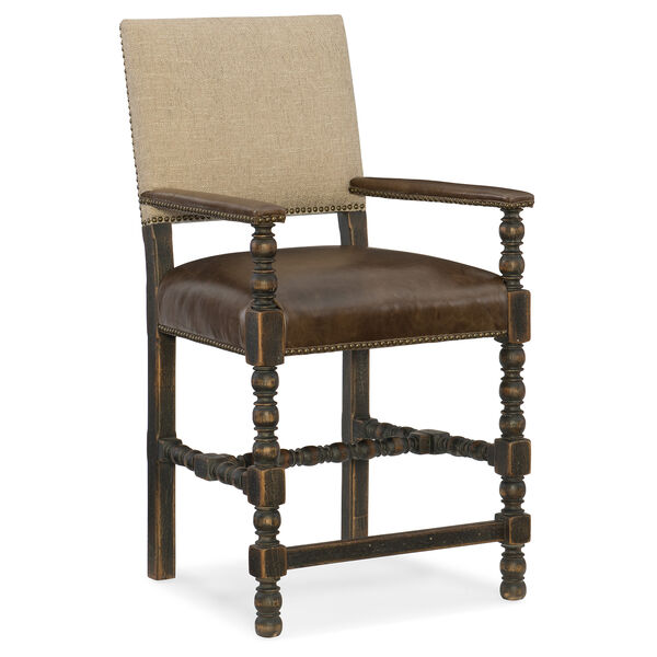 Hill Country Black and Beige Comfort Counter Stool, image 1