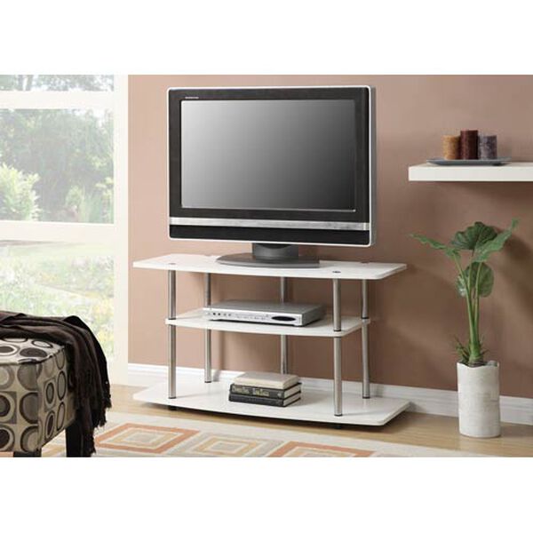 Designs2Go White Three Tier Wide TV Stand, image 3
