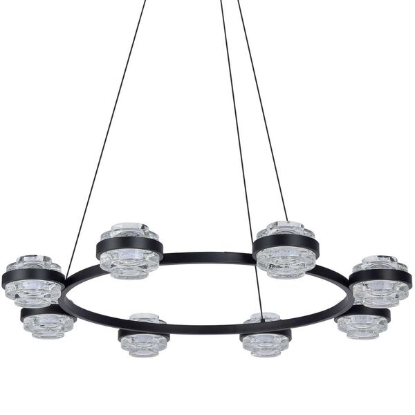 Milano Black Adjustable Eight-Light Integrated LED Chandelier, image 2