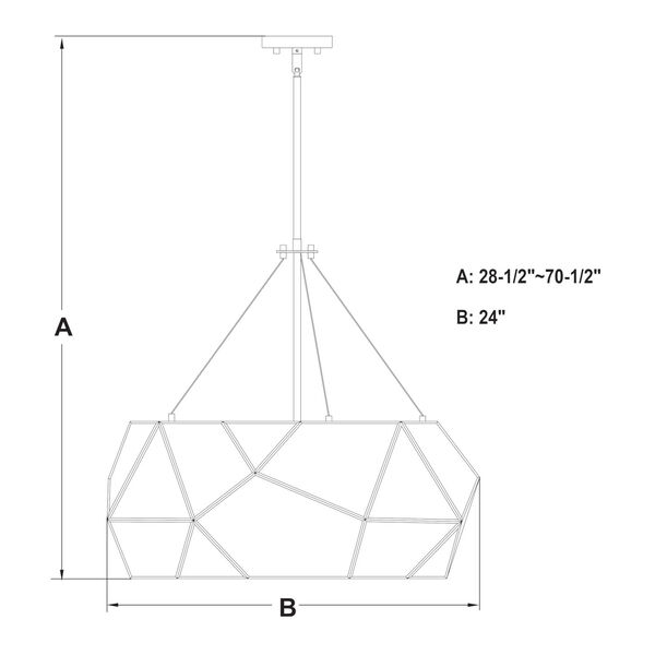 Euclid Aged Brass Five-Light Pendant, image 5