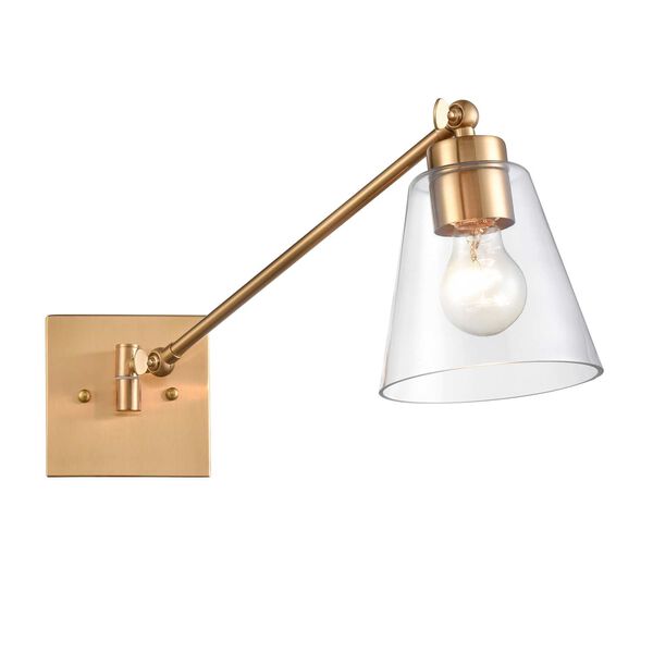 East Point Satin Brass One-Light Swing Arm Sconce, image 3