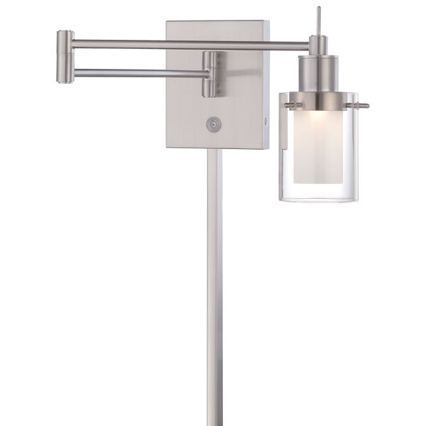 Brushed Nickel 16-Inch One-Light LED Swing Arm Lamp - (Open Box), image 1