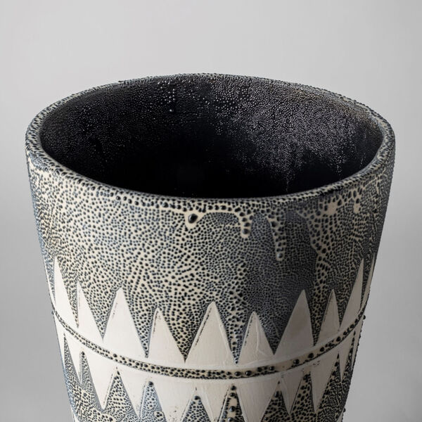 Delaney Cream and Gray Ceramic Vase, image 3