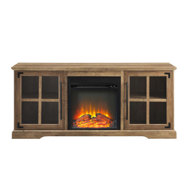 Abigail Barnwood Fireplace Console with Two Door, image 3