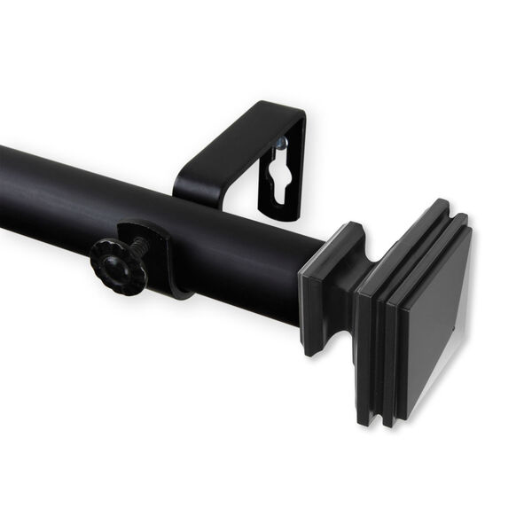 Bedpost Black 66-120 Inches Curtain Rod, image 1