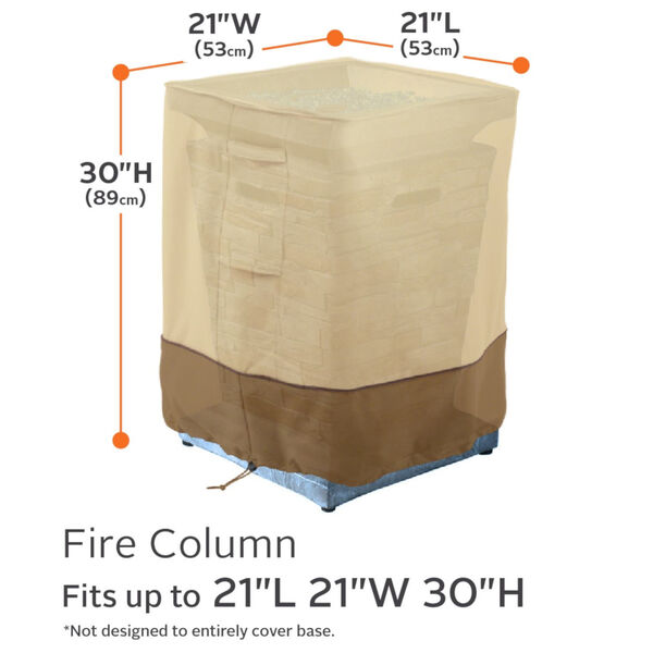 Ash Beige and Brown Outdoor Fire Column Cover, image 4