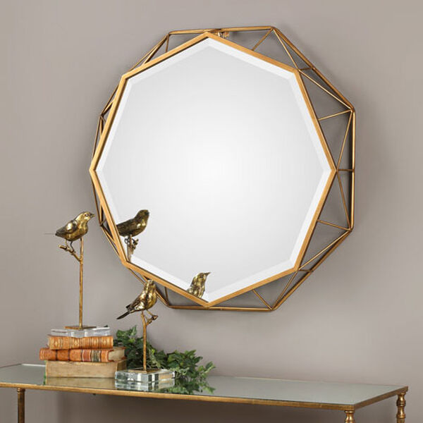Mekhi Antiqued Gold Mirror, image 1