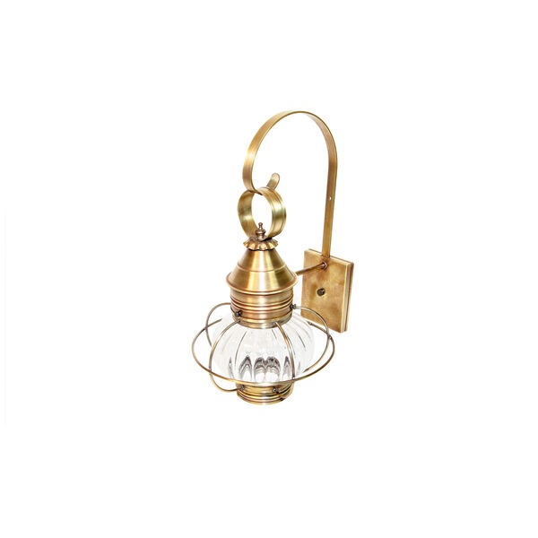 Onion Antique Brass One-Light 10-Inch Outdoor Wall Mount with Optic Glass, image 1
