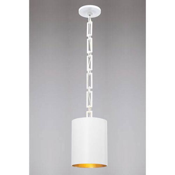Elinor Matte White and Antique Gold Eight-Inch One-Light Mini Pendant, image 2