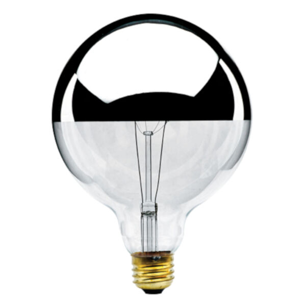 Half Chrome Incandescent G40 Standard Base Warm White 950 Lumens Light Bulb, image 1