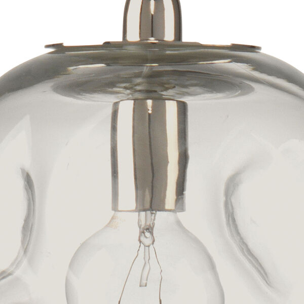 Dimpled Clear Glass with Silver Hardware One-Light Mini Pendant, image 4