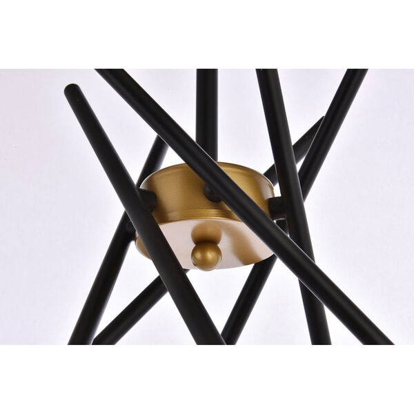 Lucca Black and Brass Six-Light Pendant, image 5