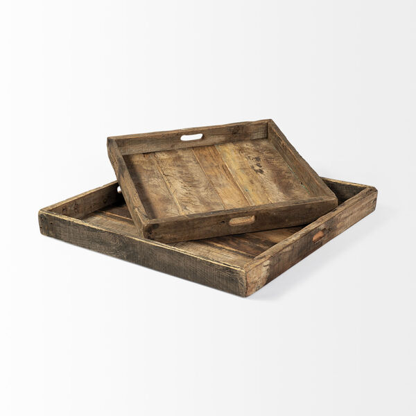 Carson Brown Small Reclaimed Wood Tray, image 3