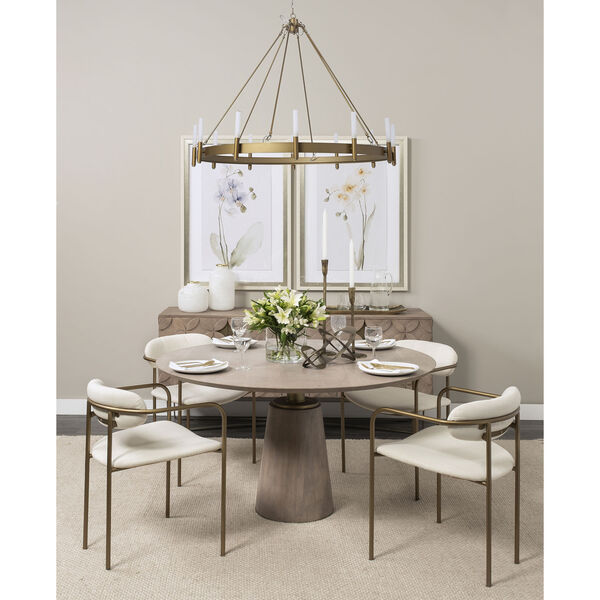 Maxwell II Brown Round Solid Wood Top Dining Table, image 3