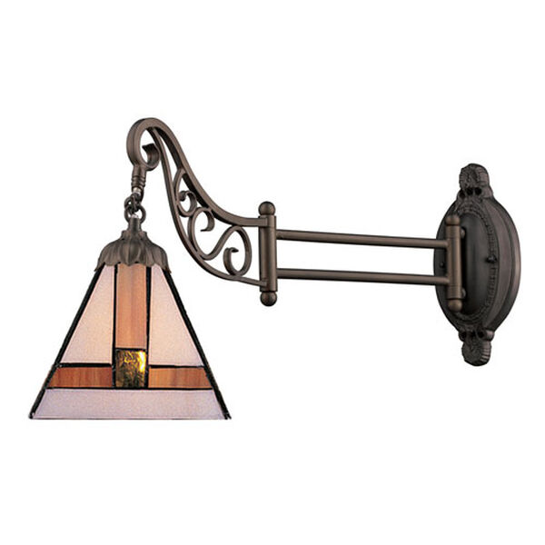 Mix-N-Match Tiffany Bronze 12-Inch One Light Swingarm Lamp, image 1