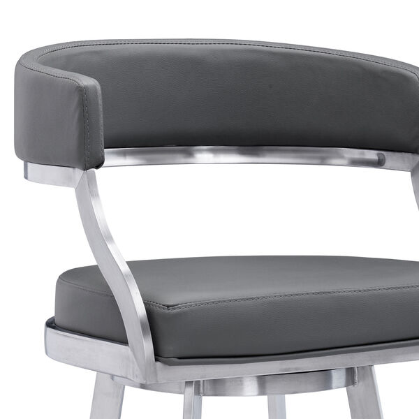 Saturn Gray and Stainless Steel 30-Inch Bar Stool, image 4