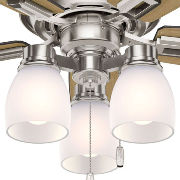 Donegan Brushed Nickel and Oak 44-Inch Three-Light LED Adjustable Ceiling Fan, image 7