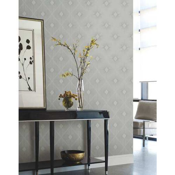 Harlowe Light Grey and Silver Wallpaper, image 1