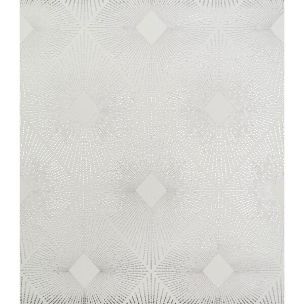 Antonina Vella Modern Metals Harlowe White and Silver Wallpaper - SAMPLE SWATCH ONLY, image 1
