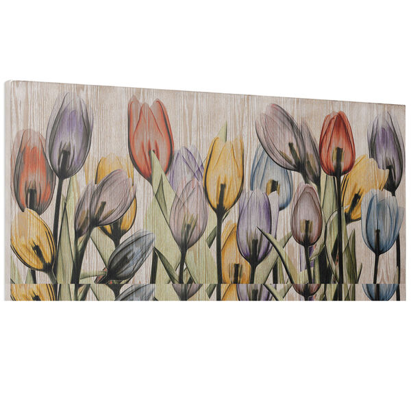 Tulipscape Giclee Printed on Hand Finished Ash Wood Wall Art, image 3