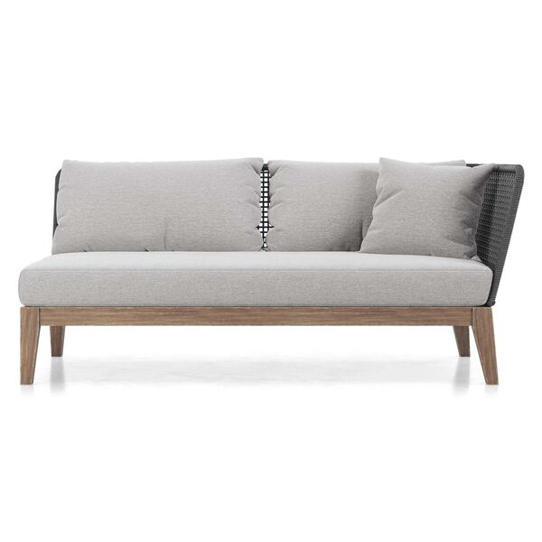 Maui Feather Gray Fabric Right-Facing Arm Open Sofa, image 1