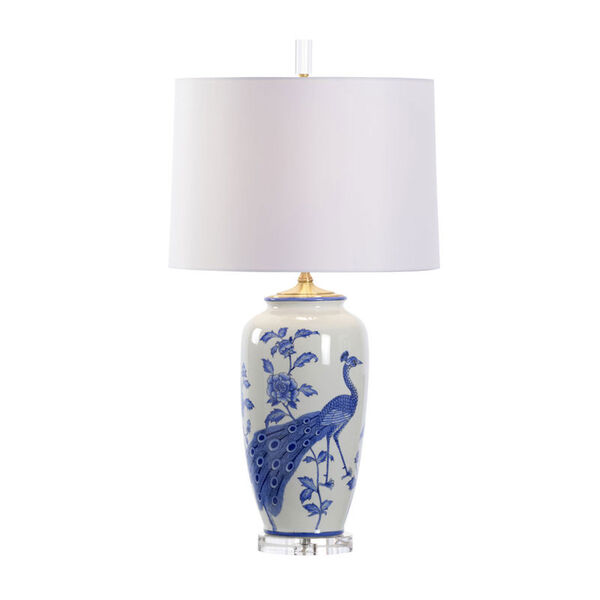 White and Blue One-Light  Evelyn Lamp, image 1