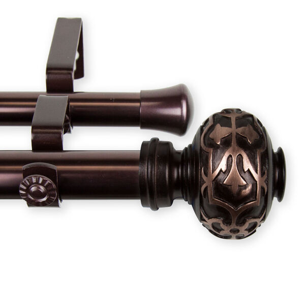 Maple Bronze 48-84 Inches Double Curtain Rod, image 1