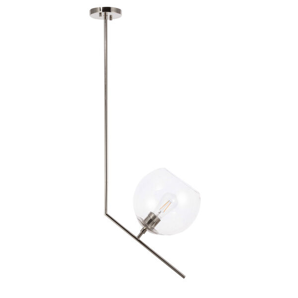 Ryland Chrome One-Light Pendant with Clear Glass, image 3