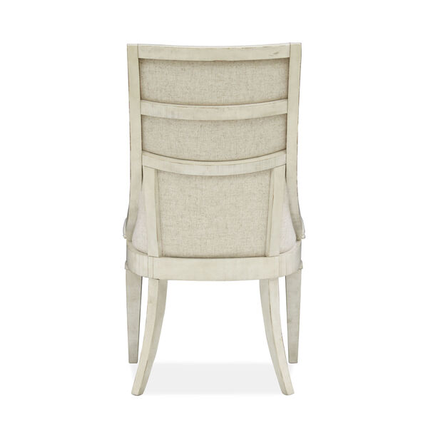 Newport White Dining Arm Chair with Upholstered Seat and Back, image 4