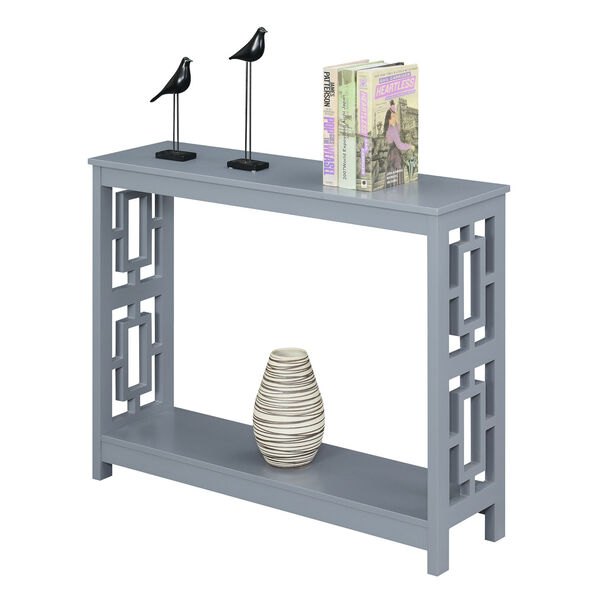 Town Square Gray Console Table with Shelf, image 2