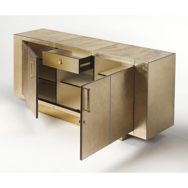 Francois Gold Leather Buffet, image 2
