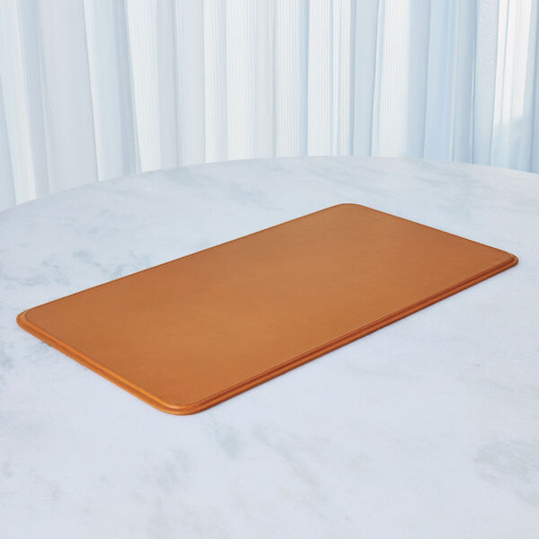 Orange Radius Edge Leather Desk Blotter, image 1