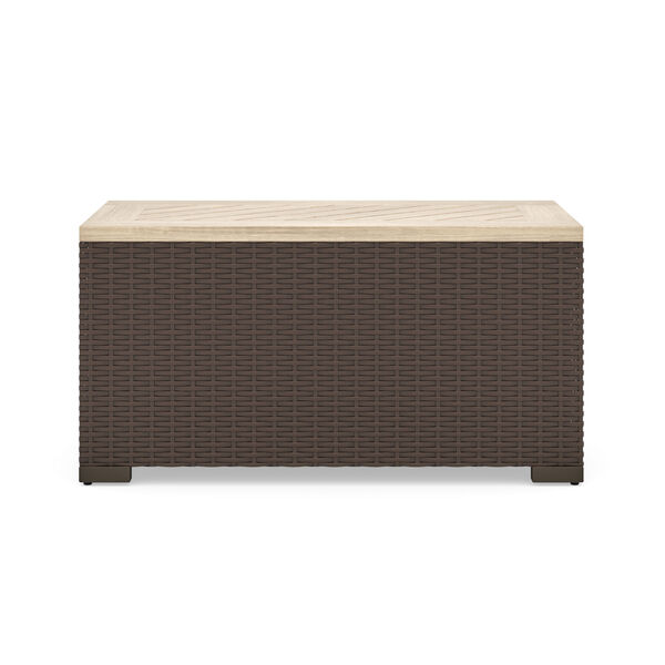 Palm Springs Rattan and Beige Outdoor Storage Table, image 3