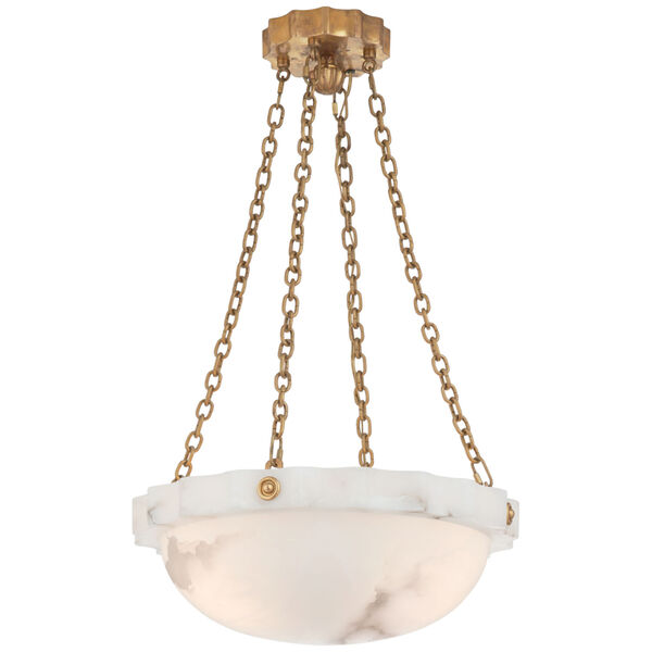 Fluted Band Medium Chandelier in Alabaster by Chapman and Myers, image 1