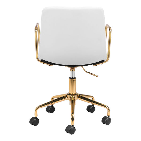 Eric White and Gold Office Chair, image 5