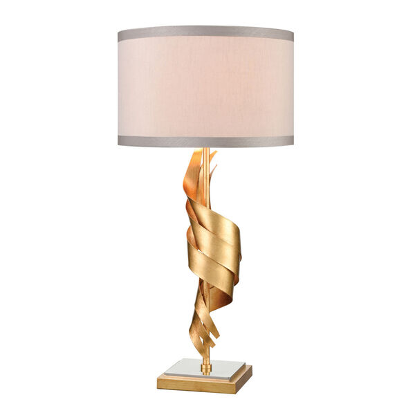 Shake It Off Gold Leaf with Polished Nickel One-Light Table Lamp, image 3