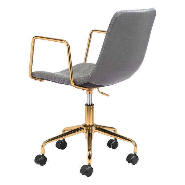 Eric Gray and Gold Office Chair, image 6