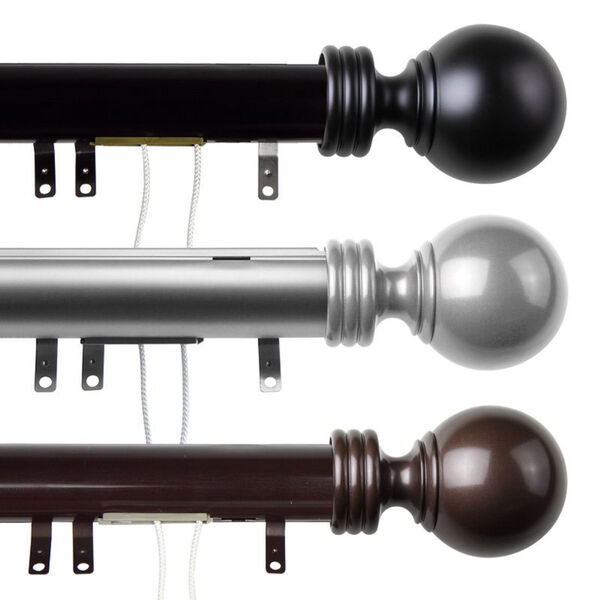 Black 48-Inch Decorative Traverese Rod with Slider, image 3