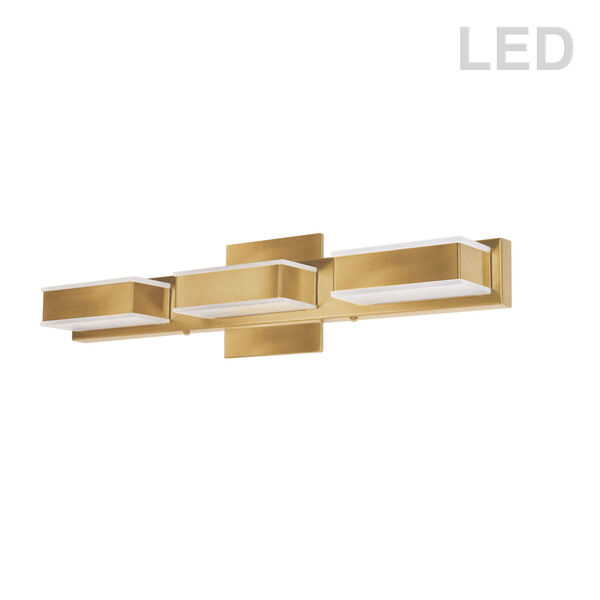 Gold Three-Light LED Bath Vanity, image 1