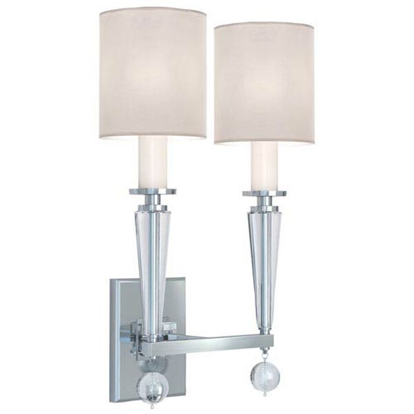 Derby Polished Nickel Two-Light Wall Sconce, image 1