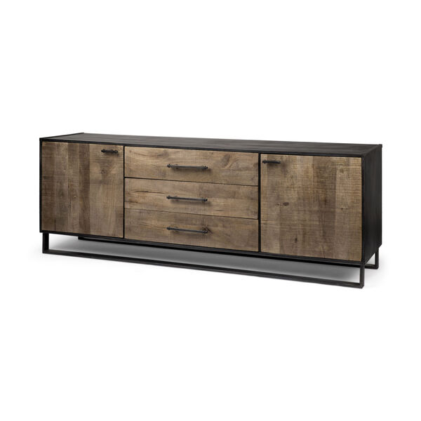 Alvin Brown and Black Two-Tone Solid Wood Sideboard, image 1