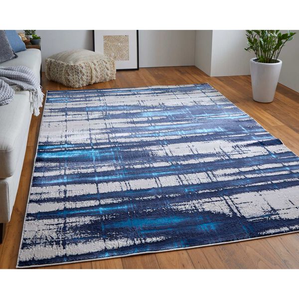 Indio Industrial Abstract Ivory Blue Gray Area Rug, image 3