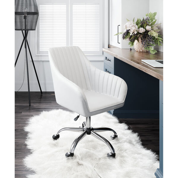 Curator White and Silver Office Chair, image 2